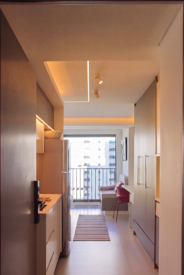 Studio Sofisticado no Brooklin c/ Lazer e Piscina