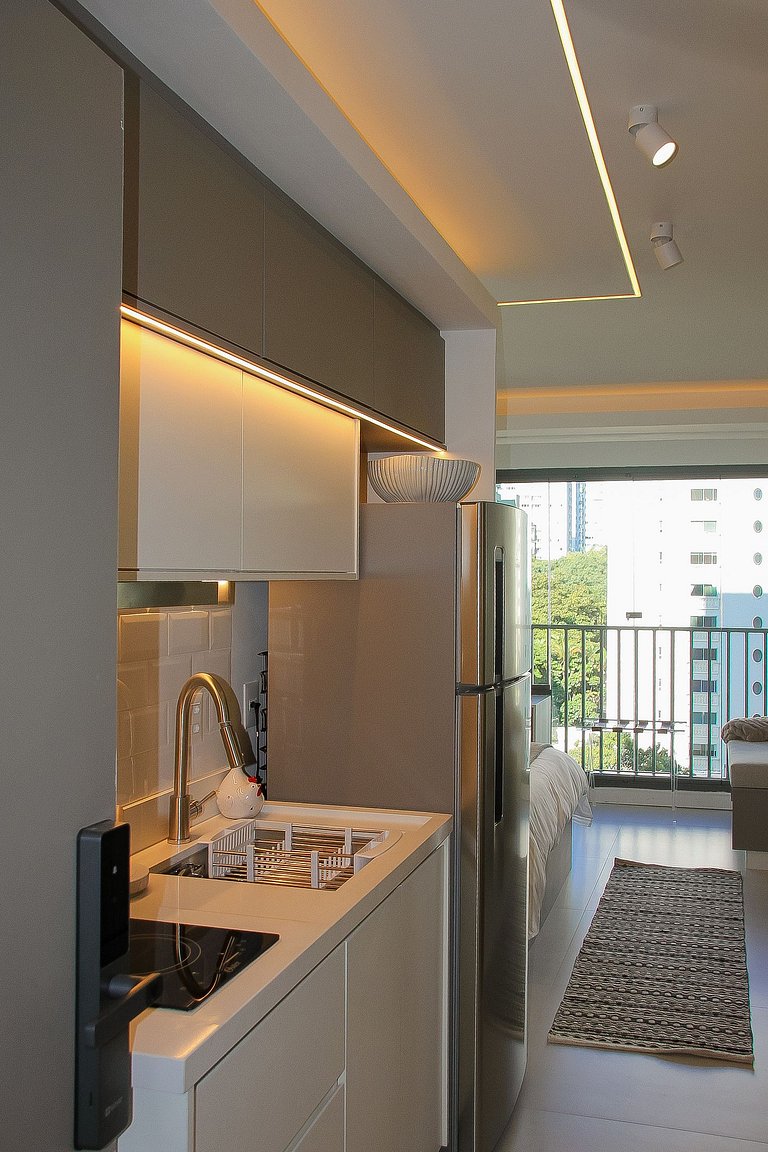 Studio Sofisticado no Brooklin c/ Lazer e Piscina