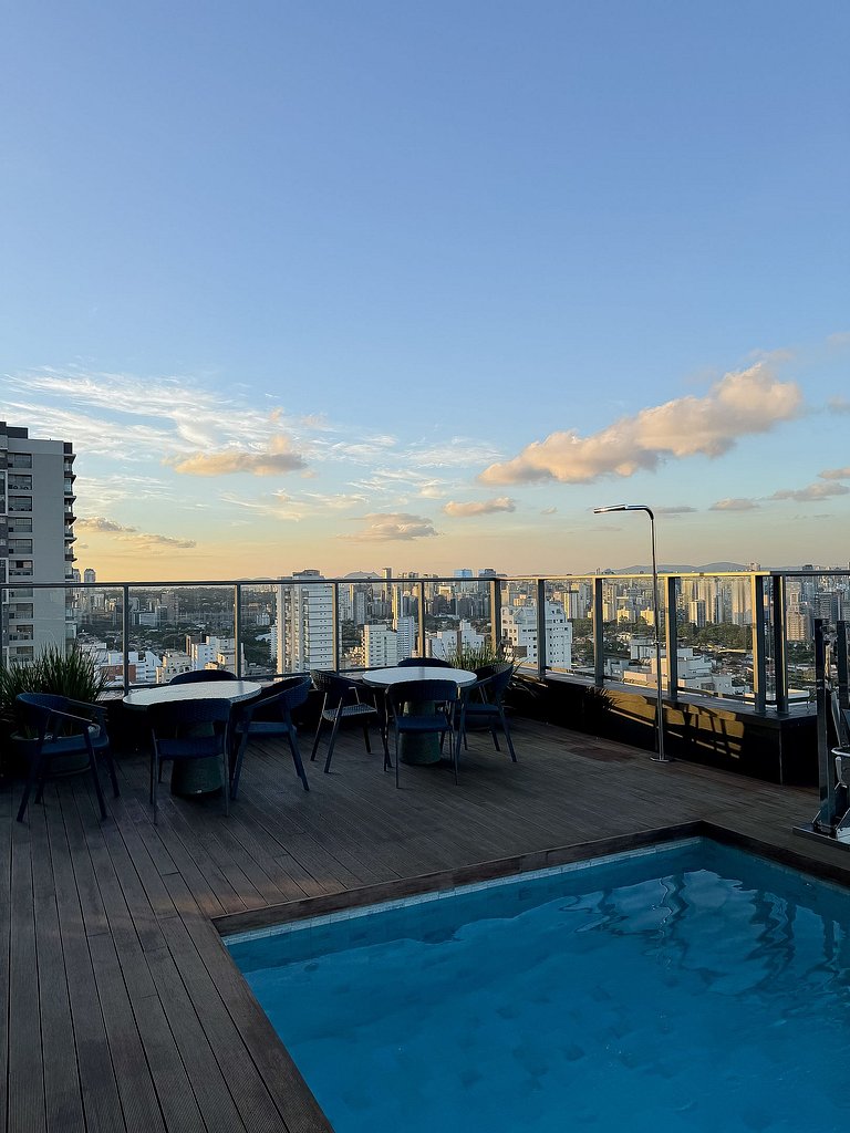Studio Sofisticado no Brooklin c/ Lazer e Piscina