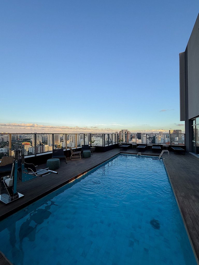 Studio Sofisticado no Brooklin c/ Lazer e Piscina