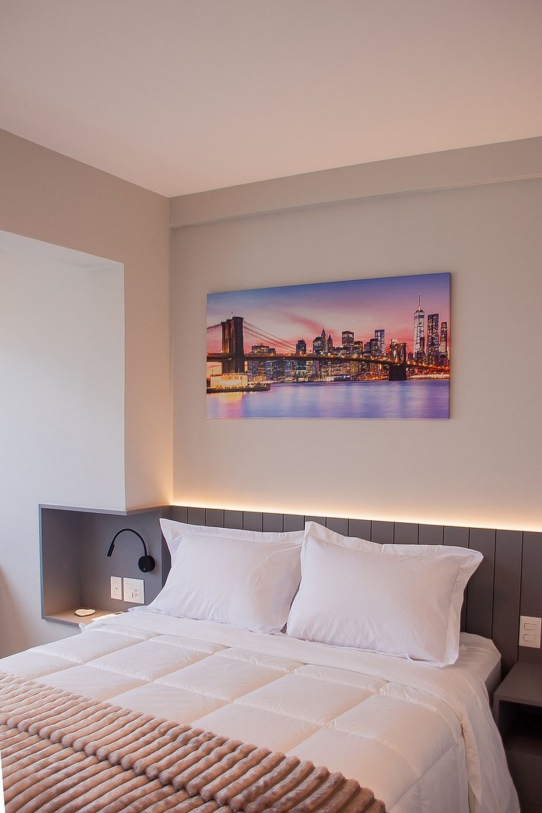 Studio Exclusive no Brooklin | Piscina, academia e coworking