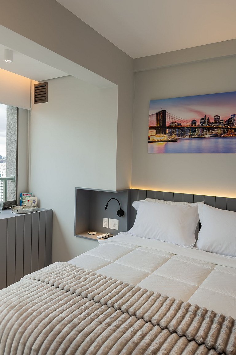 Studio Exclusive no Brooklin | Piscina, academia e coworking