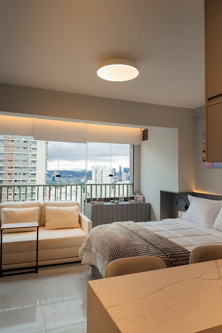Studio Exclusive no Brooklin | Piscina, academia e coworking