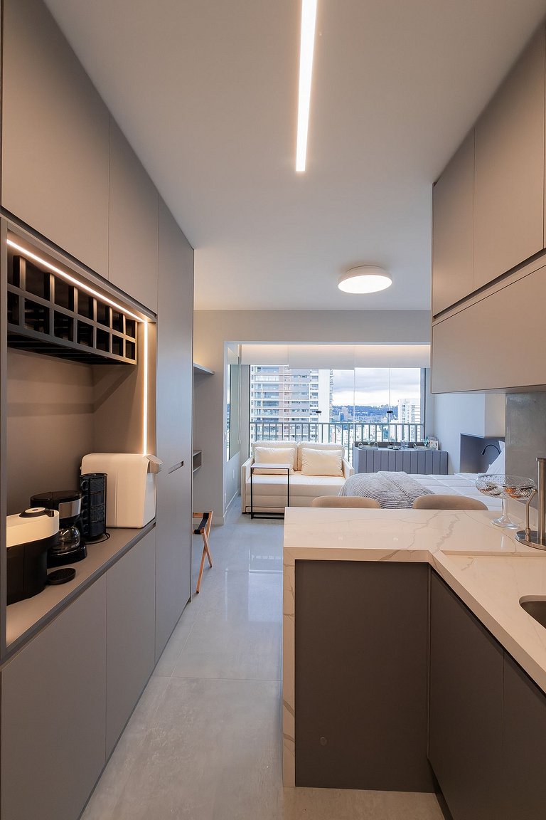 Studio Exclusive no Brooklin | Piscina, academia e coworking