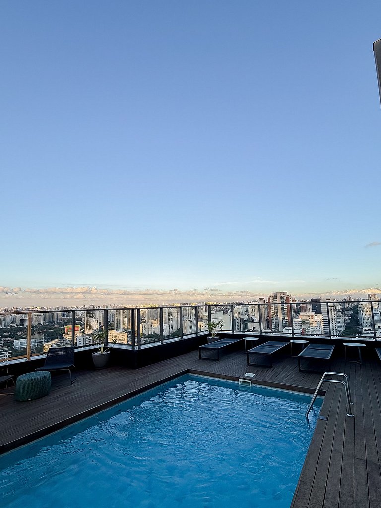Studio Exclusive no Brooklin | Piscina, academia e coworking
