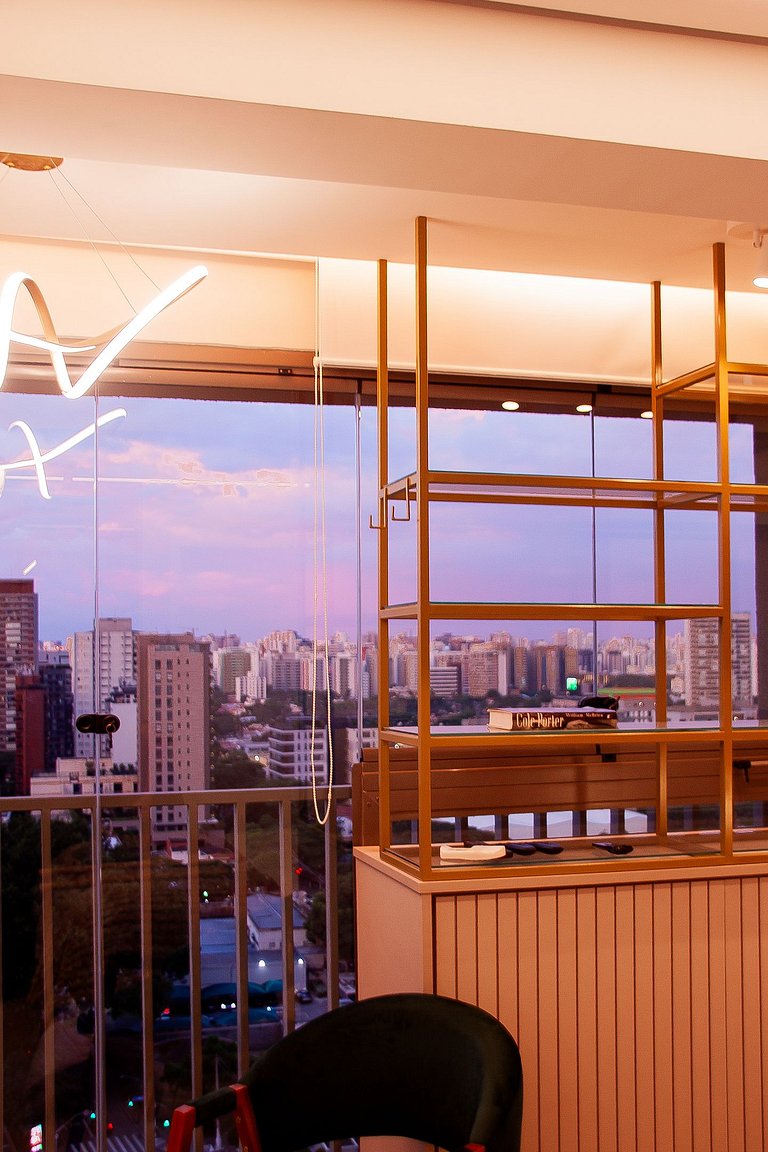 Studio Moderno com piscina, academia e coworking