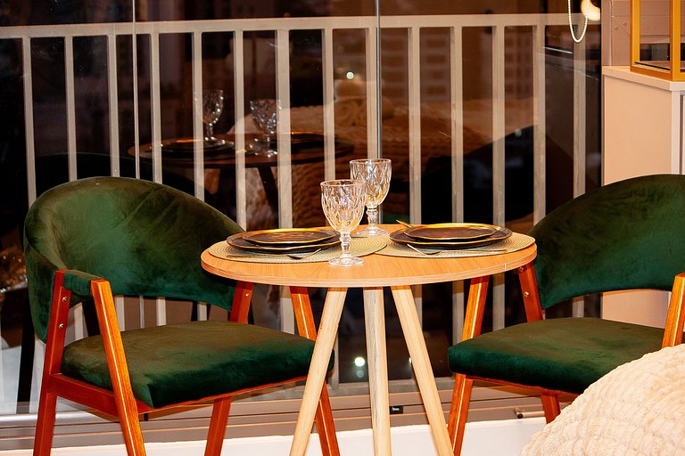 Studio Moderno com piscina, academia e coworking