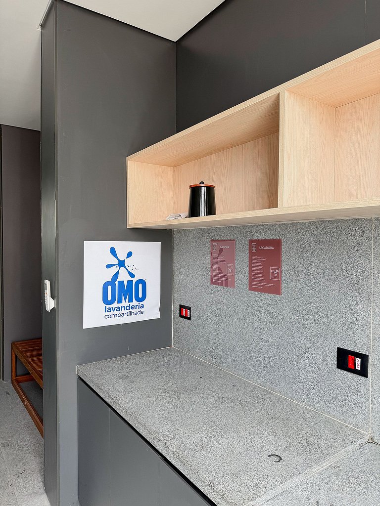 Studio Moderno com piscina, academia e coworking