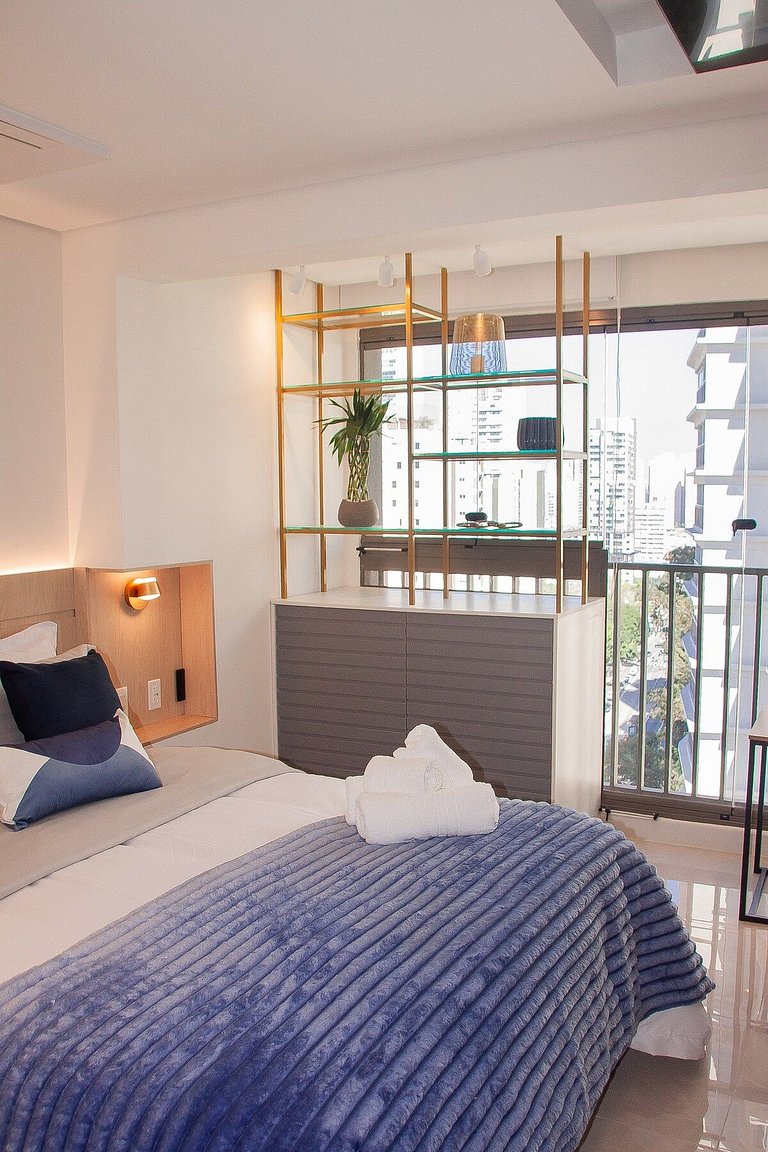Studio Exclusivo com Piscina, Academia e Coworking