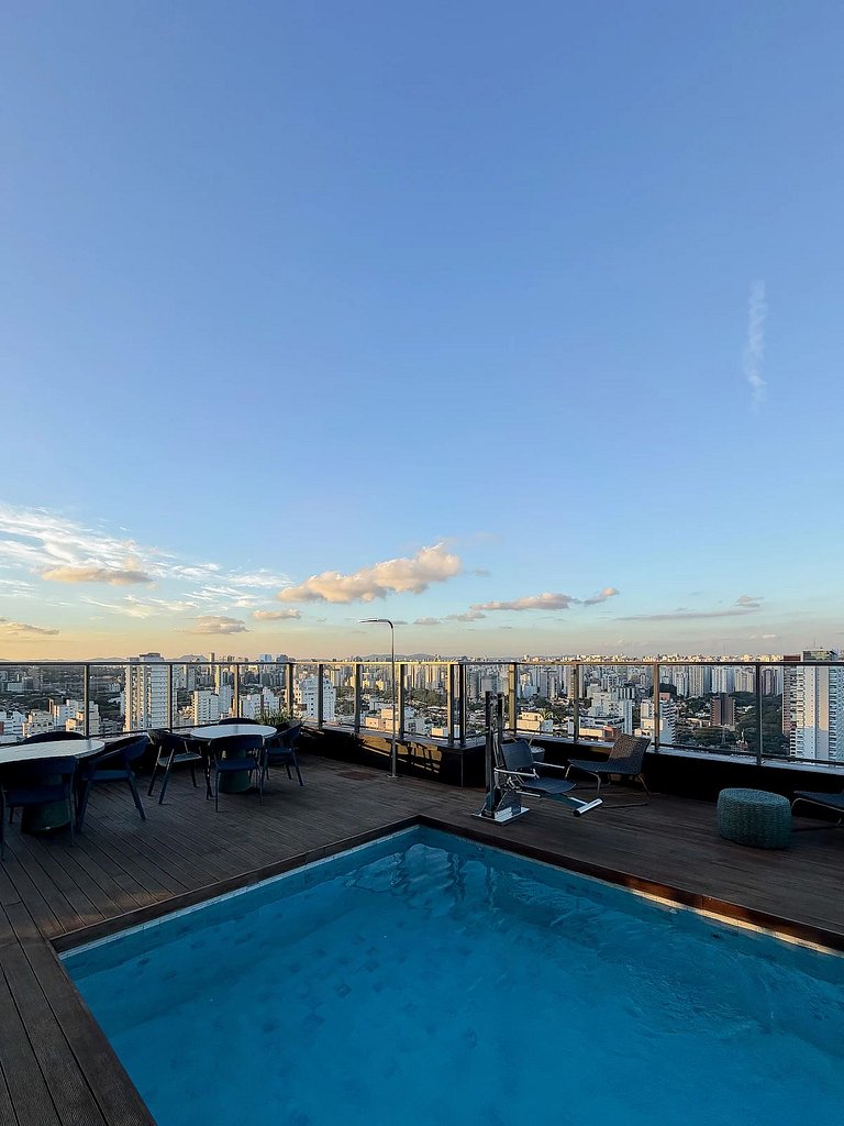Studio Exclusivo com Piscina, Academia e Coworking