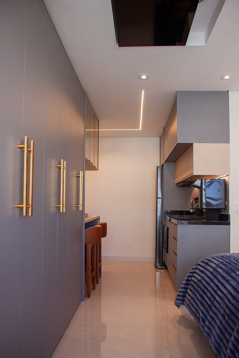 Studio Exclusivo com Piscina, Academia e Coworking