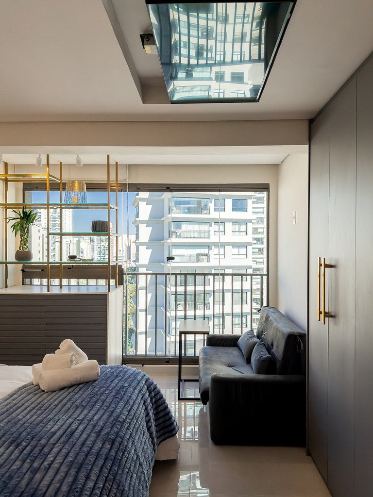 Studio Exclusivo com Piscina, Academia e Coworking