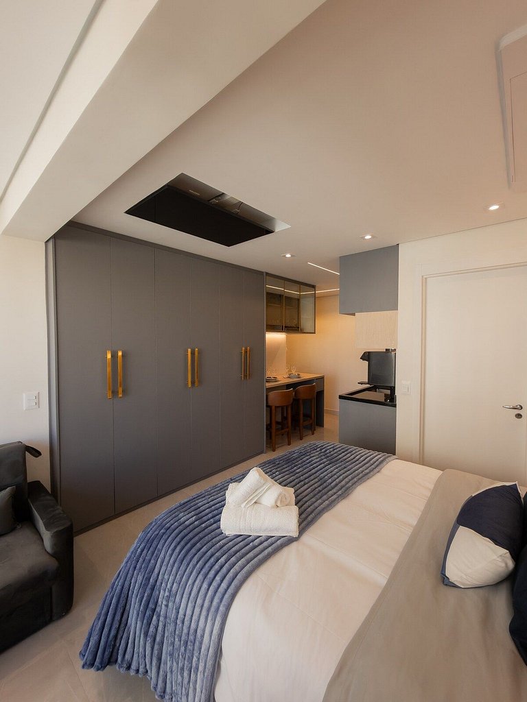 Studio Exclusivo com Piscina, Academia e Coworking