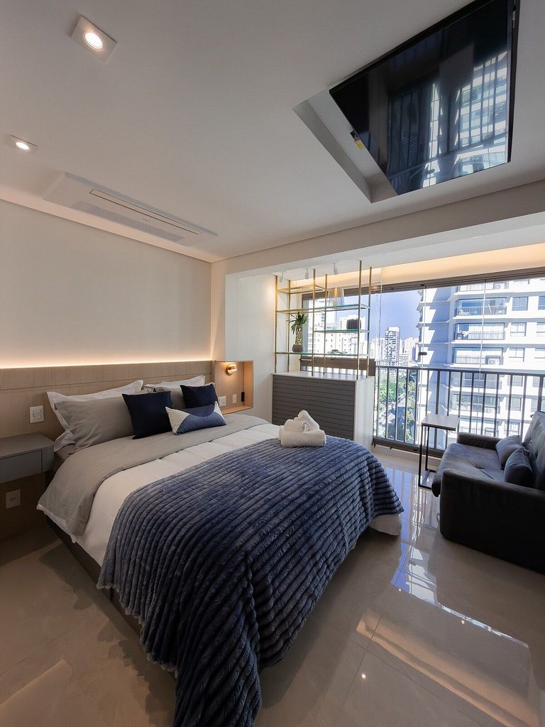 Studio Exclusivo com Piscina, Academia e Coworking