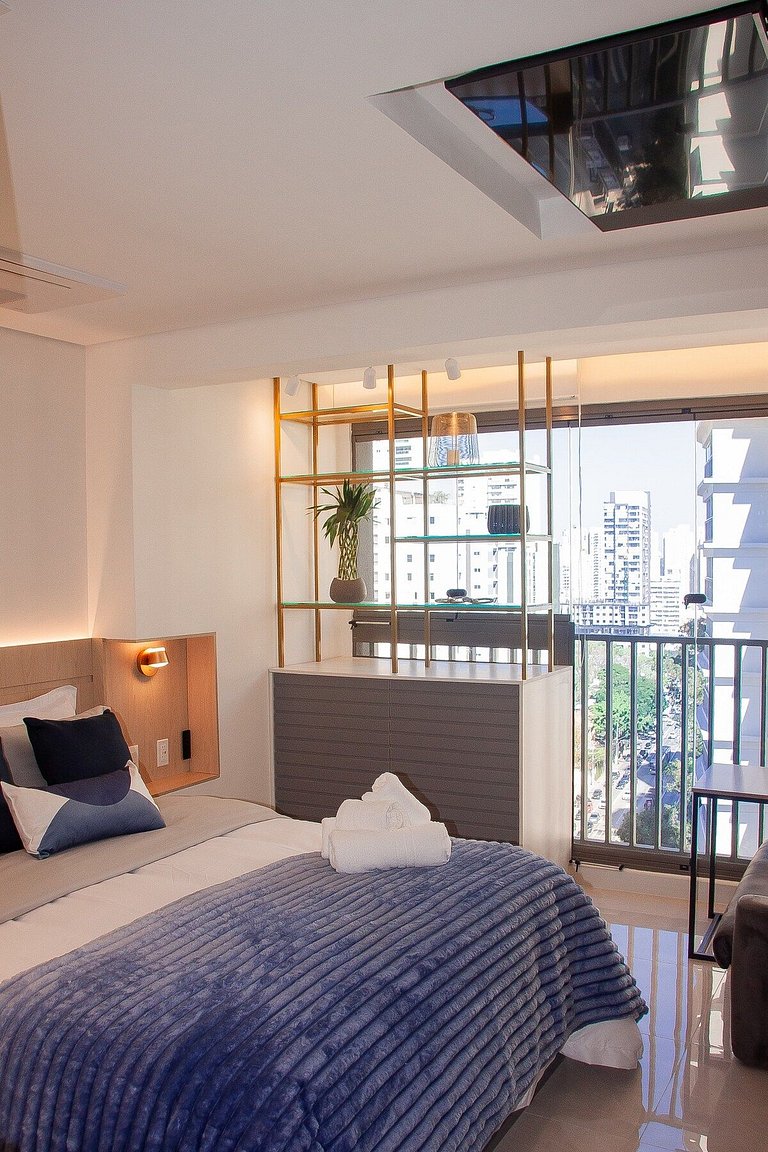 Studio Exclusivo com Piscina, Academia e Coworking