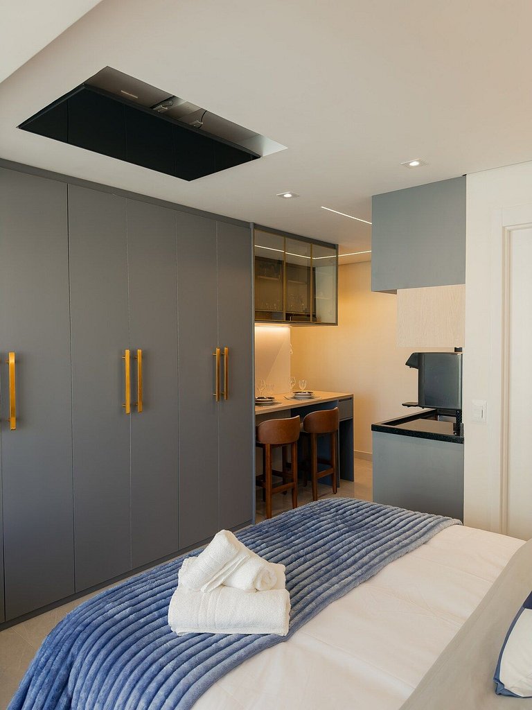 Studio Exclusivo com Piscina, Academia e Coworking
