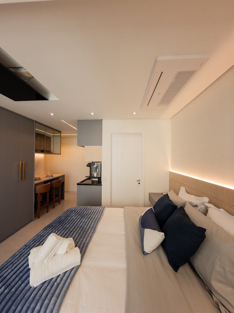 Studio Exclusivo com Piscina, Academia e Coworking