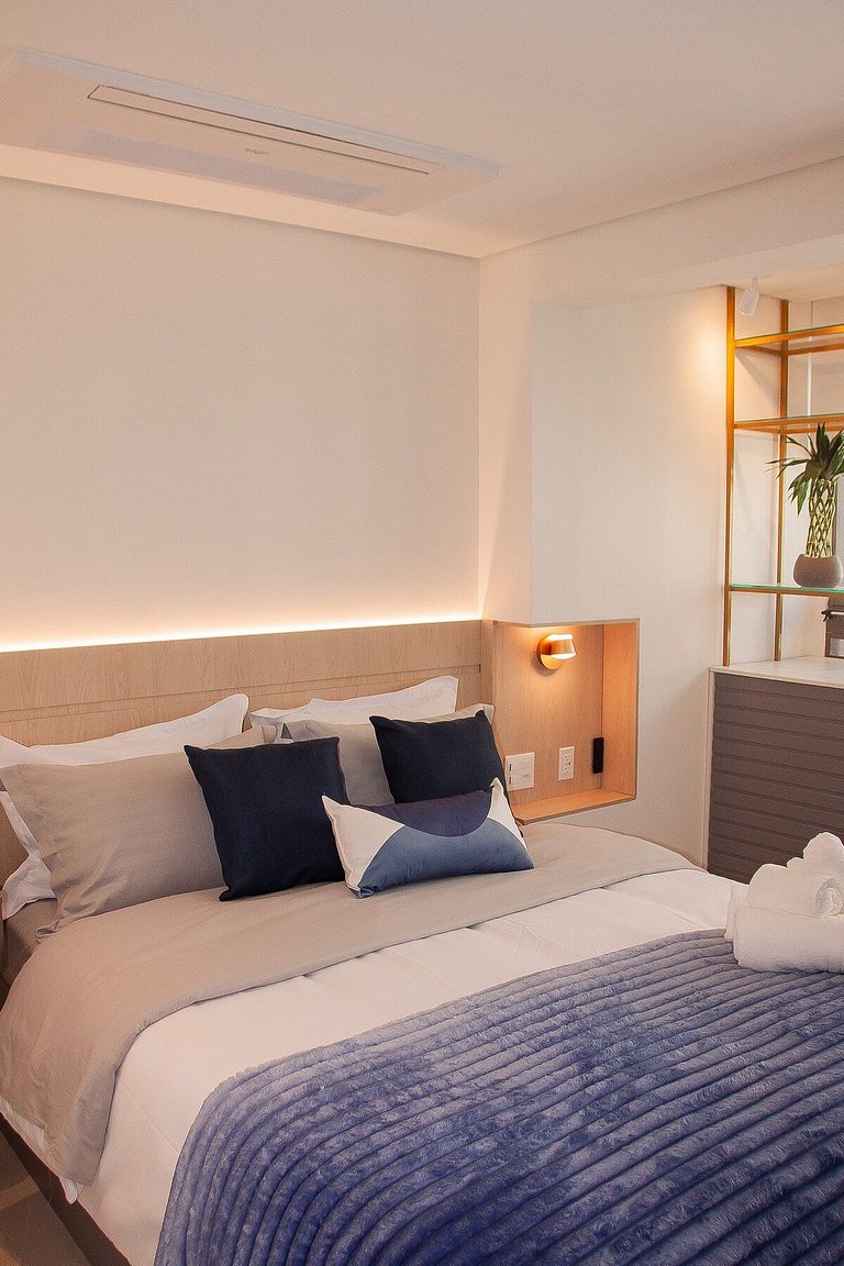 Studio Exclusivo com Piscina, Academia e Coworking
