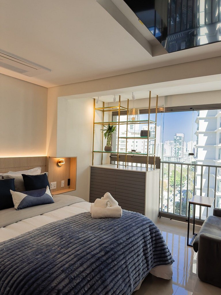 Studio Exclusivo com Piscina, Academia e Coworking