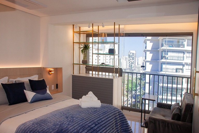 Studio Exclusivo com Piscina, Academia e Coworking