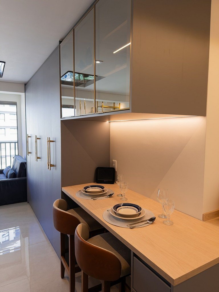 Studio Exclusivo com Piscina, Academia e Coworking